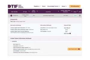 DTIF Token Registry Certificate for SDA Token